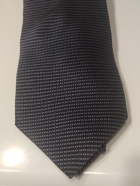 Bergamo New York Extra Long Silk Tie Black And Grey